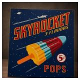Skyrocket 3 Flavors Metal Advertising Sign