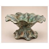 Decorative Patinated Metal Compote Bowl