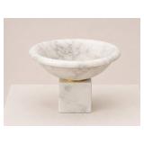 White Marble Pedestal Bowl