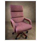 Upholstered Swivel Office Chair on Casters