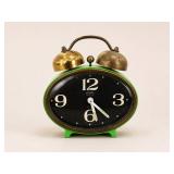 Linden Brass and Green Twin Bell Alarm Clock