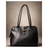 Longchamp Black Leather Shoulder Bag