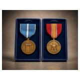 Two US Military Commendation Medals Korea Nat Def