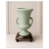 1930s Turquoise Haeger Amphora Vase