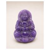 Carved Purple Jade Buddha Figurine