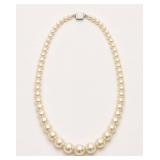 Sterling Silver Clasp Faux Pearl Necklace
