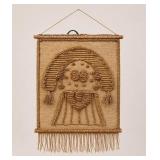 1970s Don Freedman Jute & Wool Folk Art Tapestry