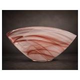 Alabaster Swirl Handkerchief Art Glass Bowl