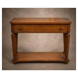 Wood Console Table with Drawer and Shelf