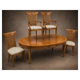 Drexel Dining Table With 6 Chairs and 2 Leaves