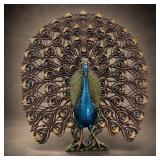 Burwood Peacock Wall Sculpture, 36"