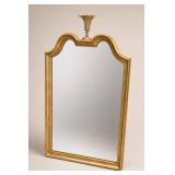 Gold Gilt Wood Wall Mirror with Crest