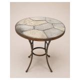 Round Tile-Top Metal Bistro Table