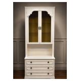 White Hutch With Wire Grille Doors and Drawrs