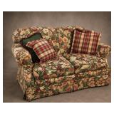 Floral Upholstered Loveseat with Pillows