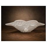 Kemple Milk Glass Leaf and Grape Bowl