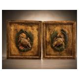 Plaster Bird Relief Wall Plaques