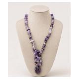 Amethyst Chip Bead Necklace With Pendant