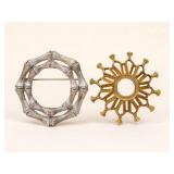 Monet and Napier Brooch Pair