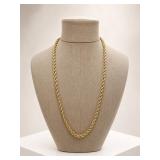 14k Gold Rope Necklace, 24 Inch, 13g