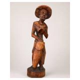 Hand-Carved Wooden Drummer Figurine
