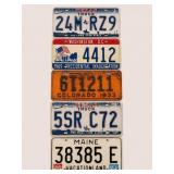 Six Assorted Vintage License Plates