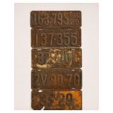 Five Vintage License Plates Assortment