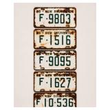 5 New Brunswick License Plates