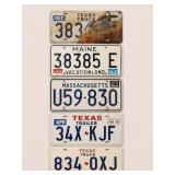 5 Vintage License Plates