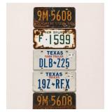 5 Vintage License Plates
