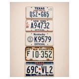 5 Vintage License Plates