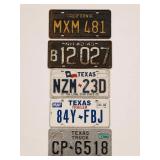 5 Vintage License Plates