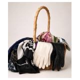 Scarves and Gloves Basket Lot