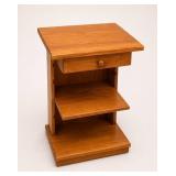 Wooden Bedside Table With Drawer and Shelf