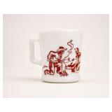 Hopalong Cassidy White Milk Glass Mug
