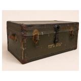 U.S. Military Metal Footlocker with Contents