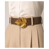 Dotty Smith Gold Leaf Buckle on Snakeskin Belt