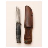 Fixed Blade Knife with Leather Sheath