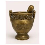 Bronze Pharmacy Fraternities Mortar and Pestl