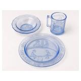 Tiara Indiana Glass Blue Childrenï¿½s Dish Set