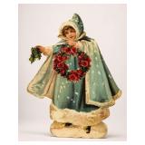 Vintage-Style Christmas Girl Sign
