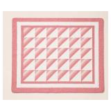 Handmade Pink and White Patchwork Quilt
