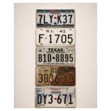 5 Assorted License Plates
