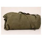 Military-Style Green Canvas Duffel Bag