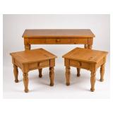 Broyhill Pine Sofa Table and Two End Tables