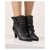 BCBG Black Leather Ankle Boots Size 7B/37