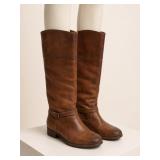 FRYE Brown Leather Knee High Boots, Size 7B
