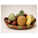 Painted Ceramic Fruit Basket