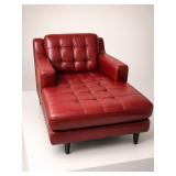 Chateau d'Ax Red Leather Chaise Lounge