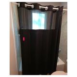Bathroom Accessory Bundle: Curtain, Mat, Fan